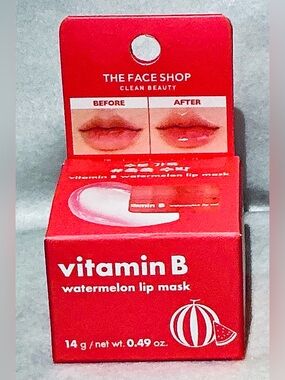 The Face Shop Vitamin B Watermelon Lip Mask — Red Hydrating Lip Treatment